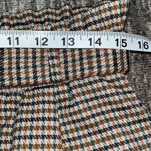 Apricot Clothing Womens 10 Houndstooth Paperbag Pants Brown Tan Tie Waist NWT - Picture 7 of 10